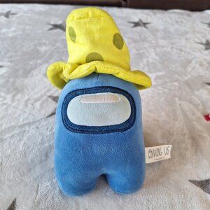 Among Us Toikido 6 Inch Plush Blue‎ Crew Member With Cheese Hat Yellow Spotted